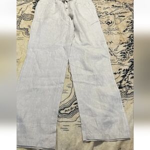 NWT Linen Club Room Luxury Size Medium 100% Linen Tan Khaki Pants